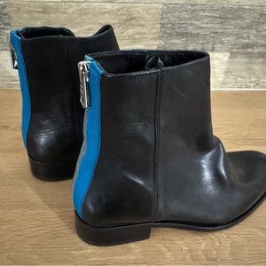 Paul Smith Black Boots with Blue Zipper Detail
